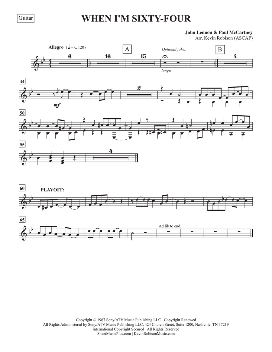 When I'm Sixty-four Small Ensemble scores gallery preview page 5