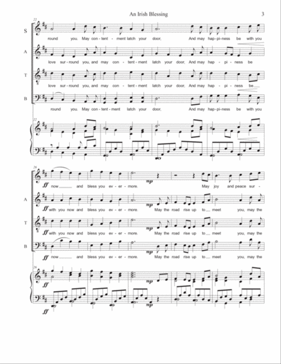 An Irish Blessing An Irish Blessing 4-Part scores gallery preview page 3