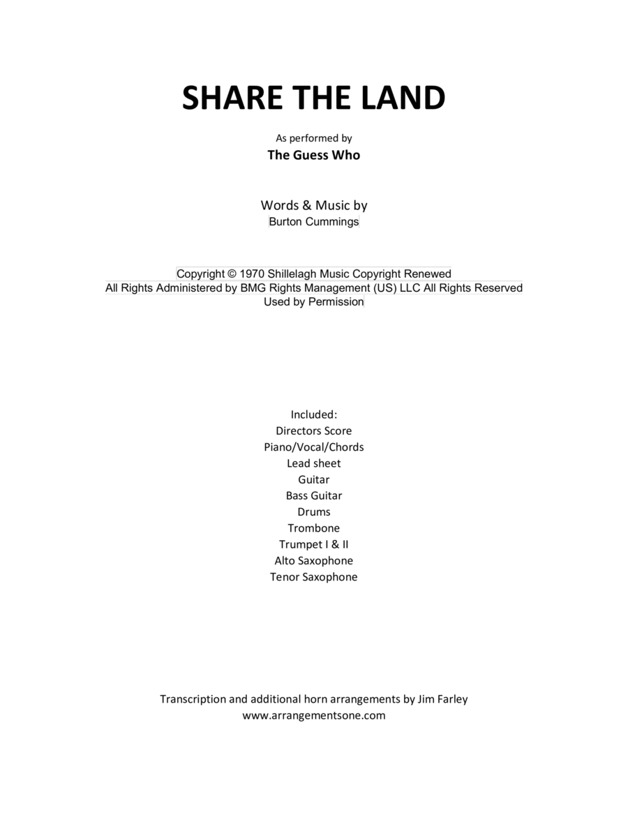 Share The Land Large Ensemble scores gallery preview page 1
