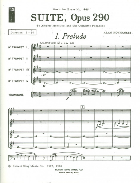 Suite Op290 - Brass Quintet