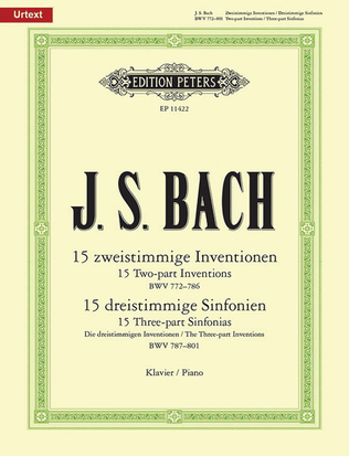 Book cover for Inventions and Sinfonias BWV 772-801 for Piano