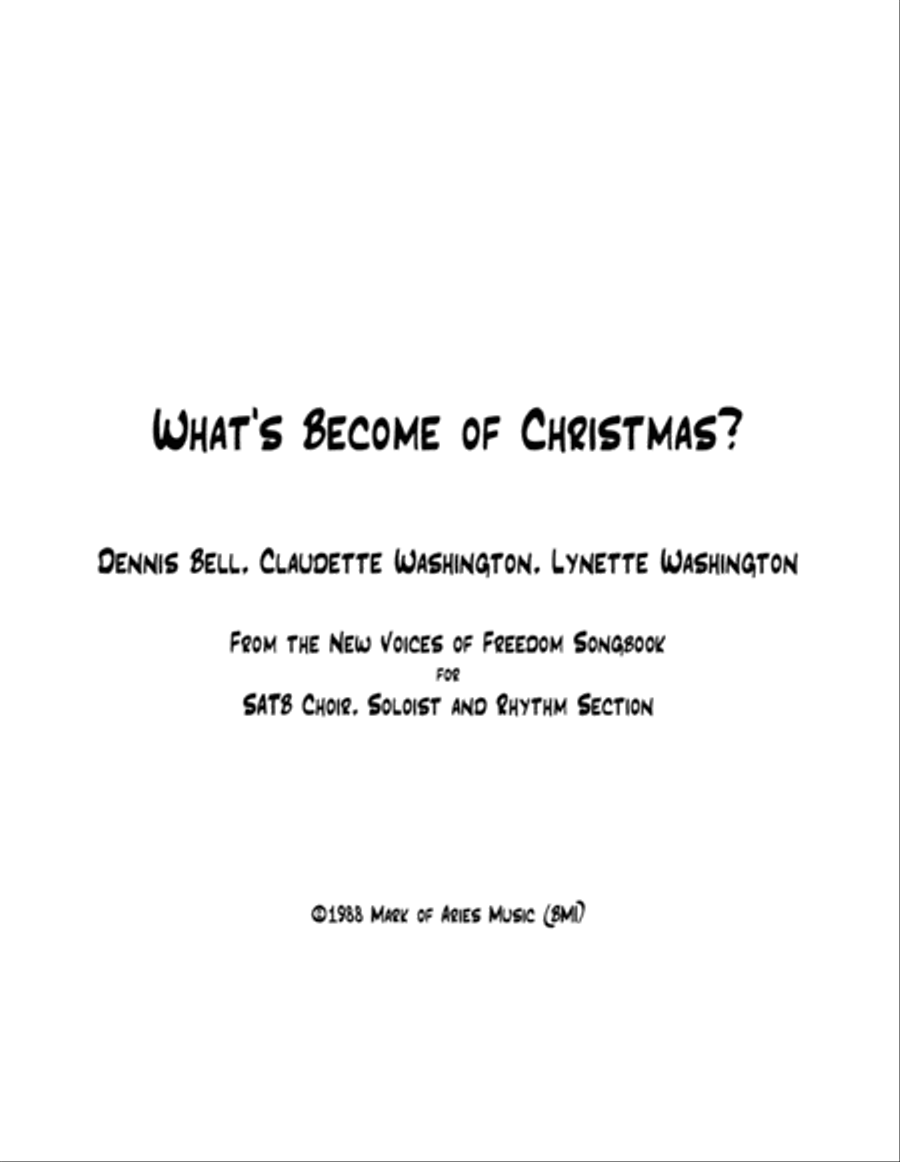 What's Become of Christmas? 4-Part scores gallery preview page 1