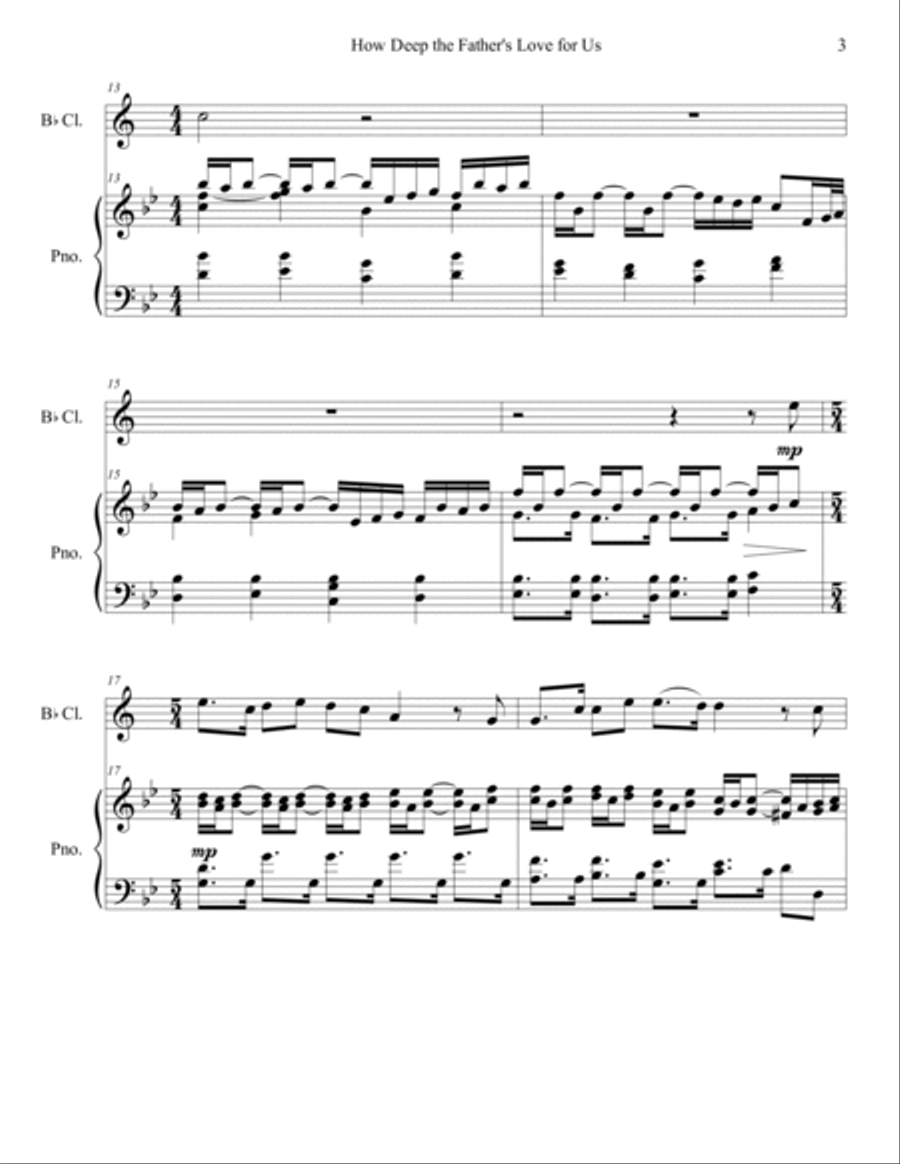 How Deep The Father's Love For Us Clarinet Solo scores gallery preview page 3