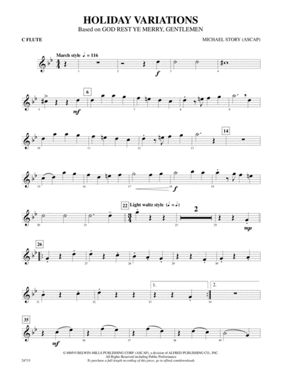 Holiday Variations (Based on "God Rest Ye Merry, Gentlemen"): Flute