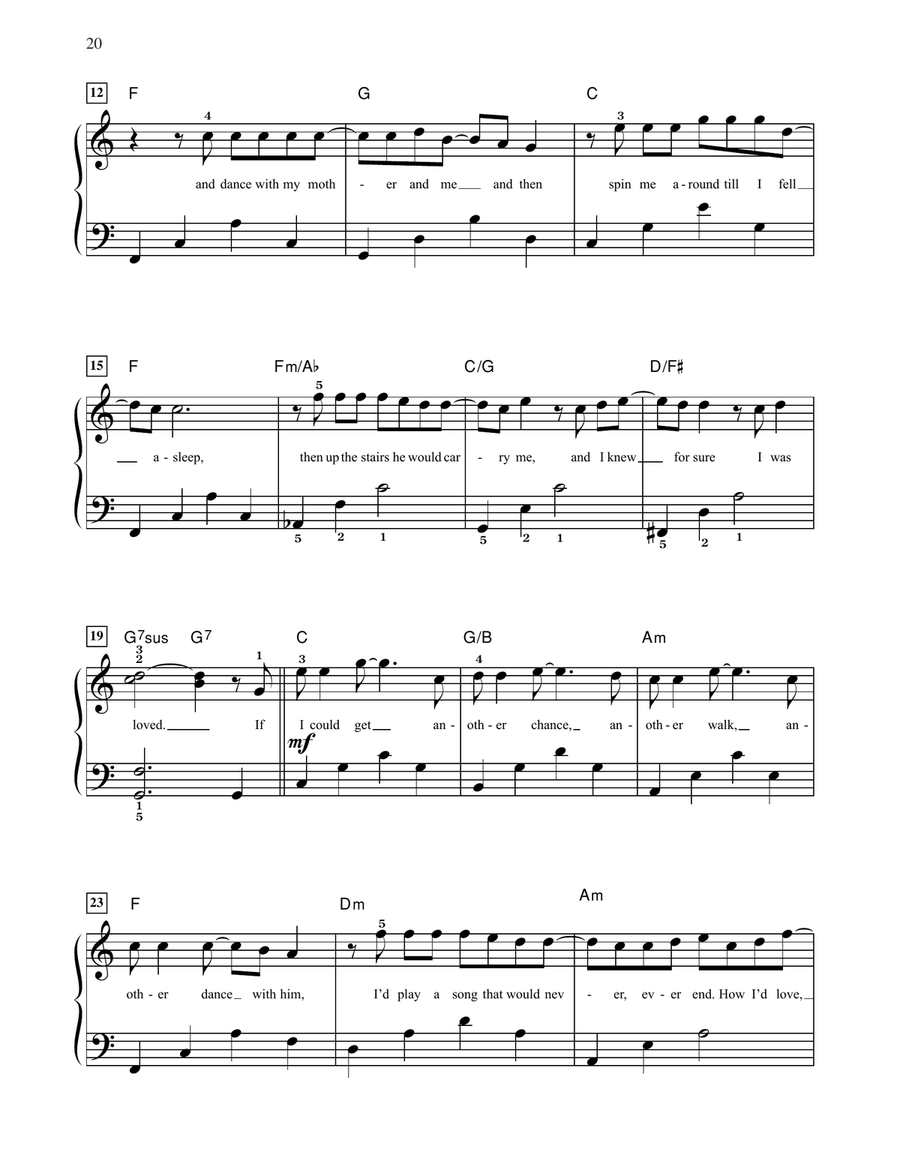 Dance With My Father Easy Piano scores gallery preview page 2
