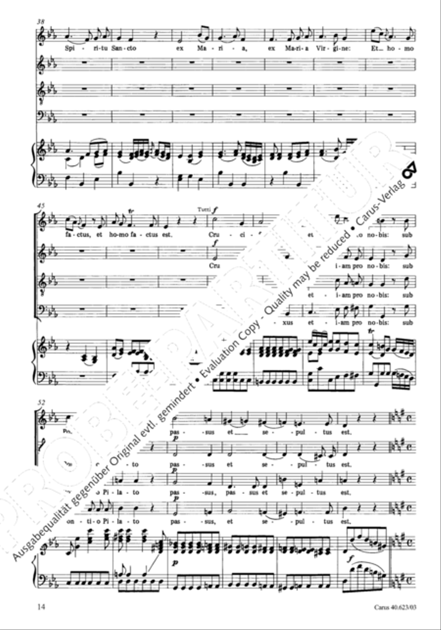 Missa brevis in G major 4-Part scores gallery preview page 17