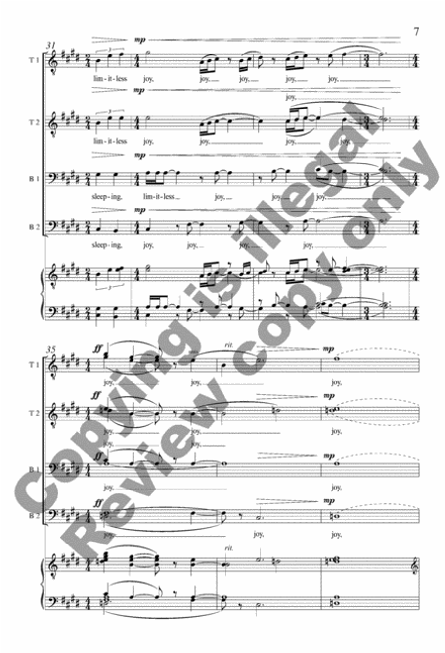 Last Lullaby TTBB scores gallery preview page 7