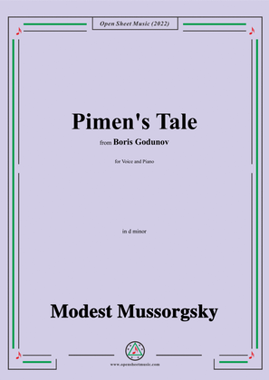 Mussorgsky-Pimen's Tale,in d minor,from Boris Godunov