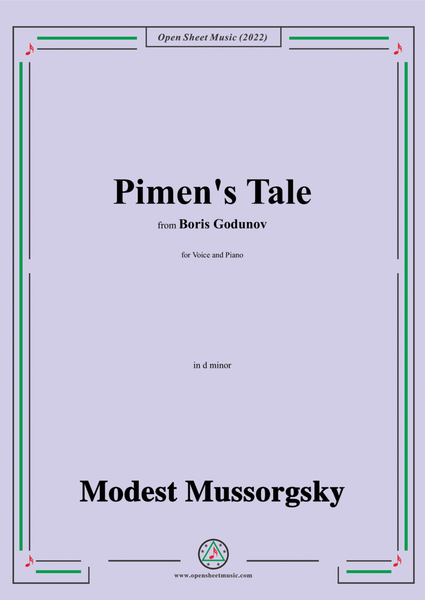 Mussorgsky-Pimen's Tale,in d minor,from Boris Godunov