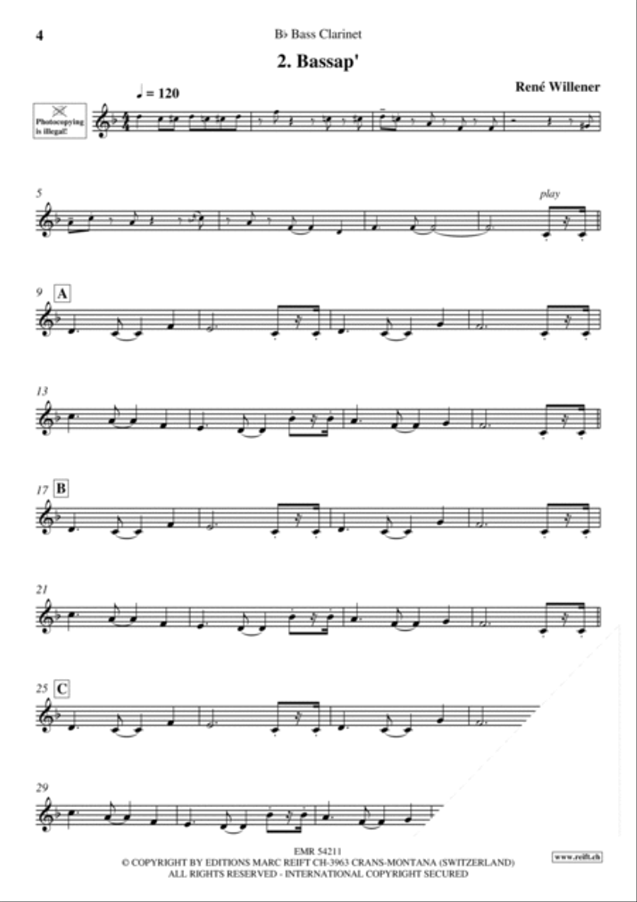 Happy Birthday Bass Clarinet scores gallery preview page 4