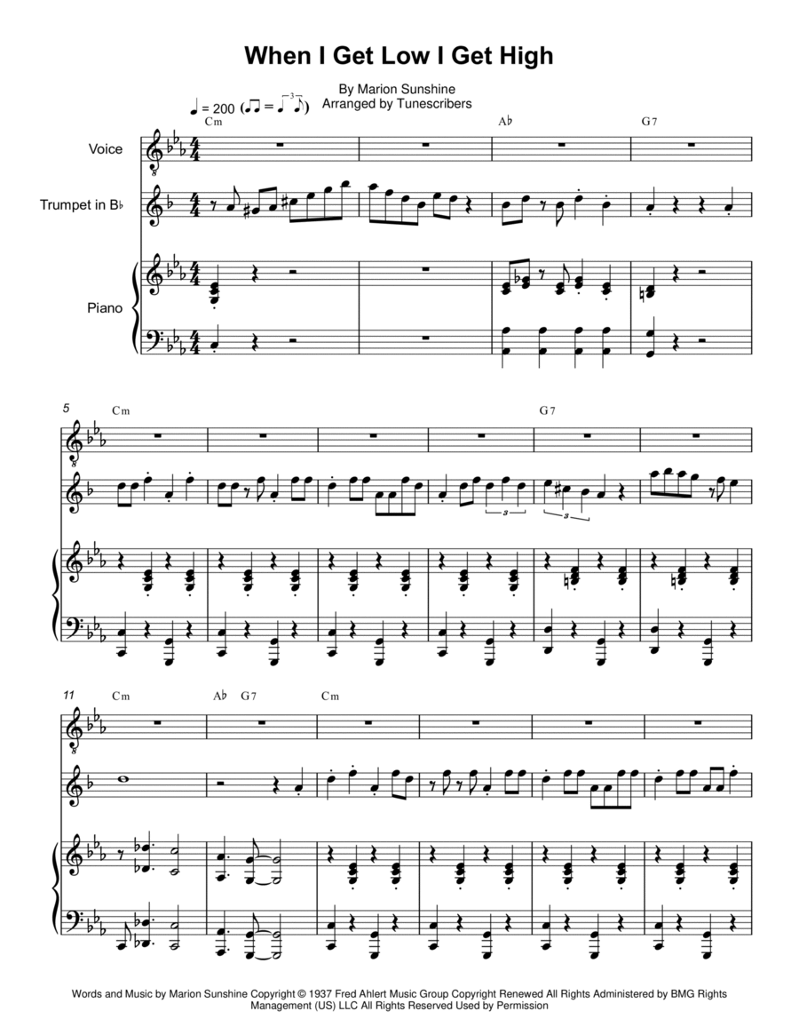 When I Get Low I Get High Voice scores gallery preview page 1