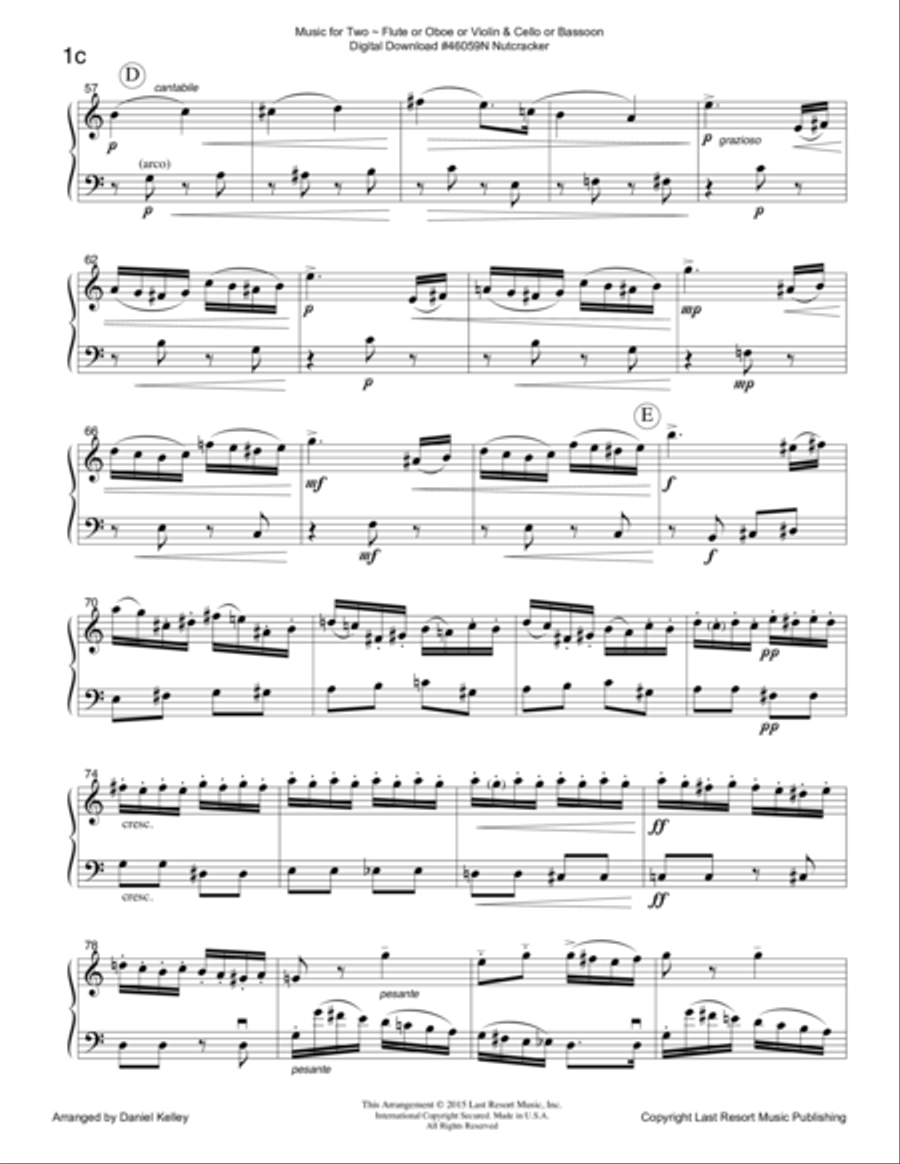 The Nutcracker - Duet - for Flute or Oboe or Violin & Cello or Bassoon - Music for Two Small Ensemble scores gallery preview page 4