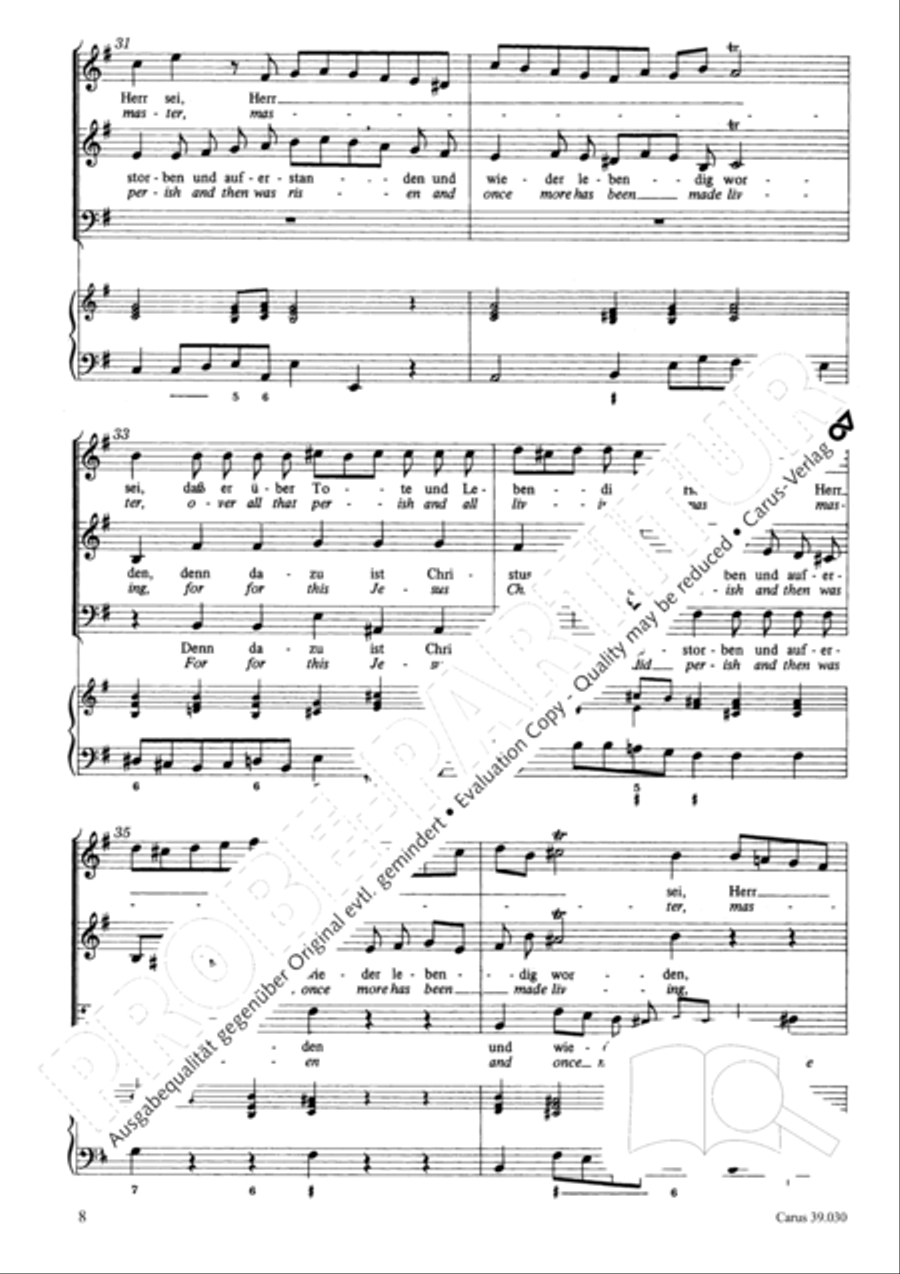 Among us lives for his own sake (Unser keiner lebt ihm selber) SA scores gallery preview page 8