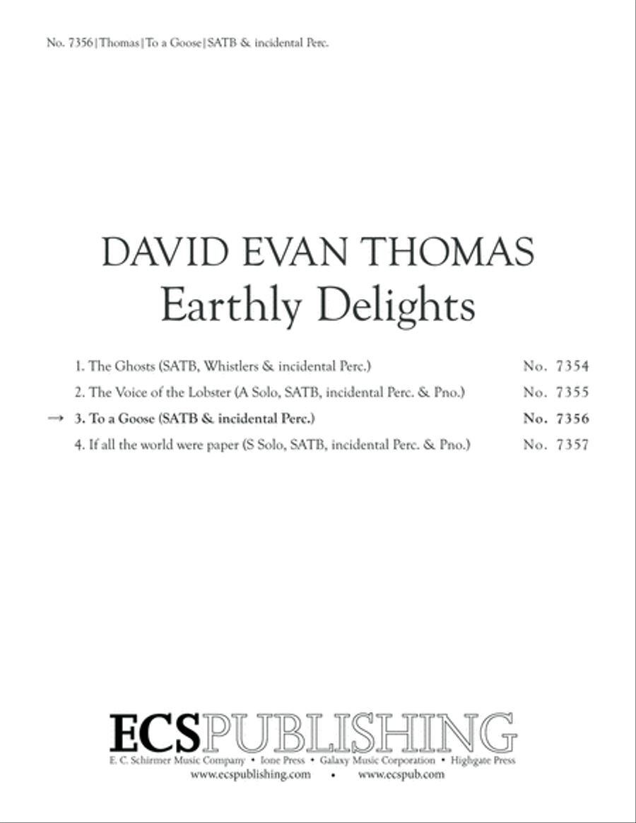 Earthly Delights: 3. To a Goose 4-Part scores gallery preview page 2