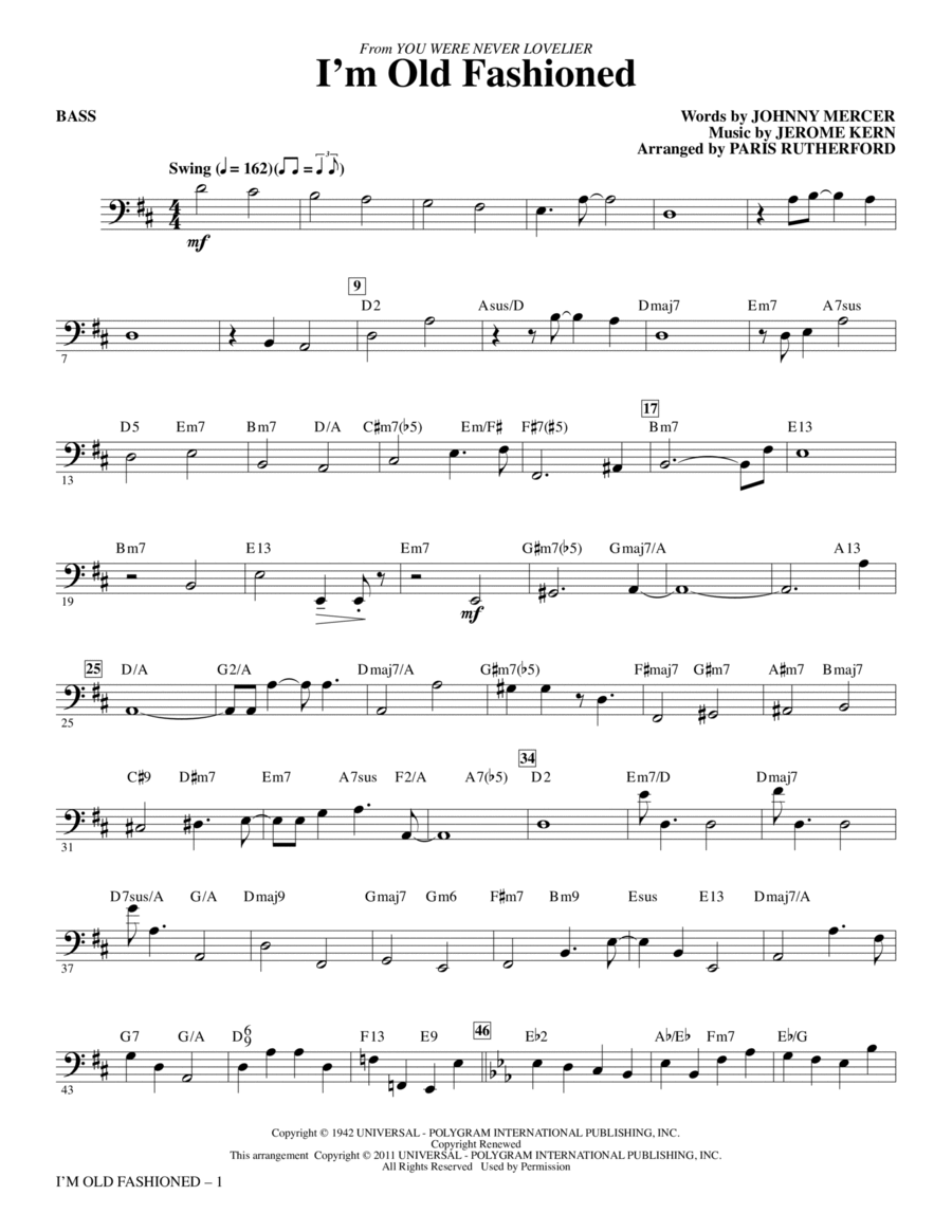 I'm Old Fashioned - Bass Choir scores gallery preview page 1
