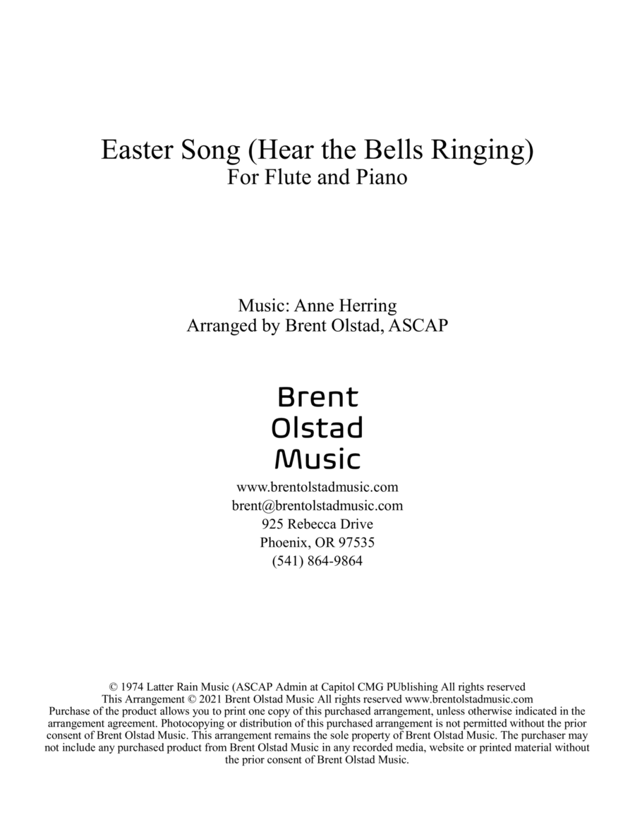 Easter Song Hear The Bells Ringing Flute Solo scores gallery preview page 1