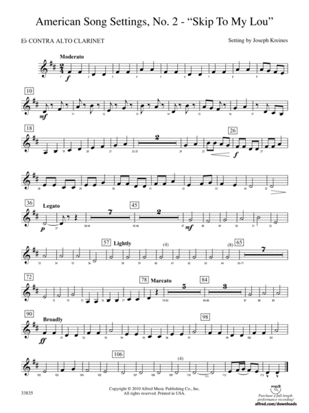 American Song Settings, No. 2: (wp) E-flat Contrabass Clarinet