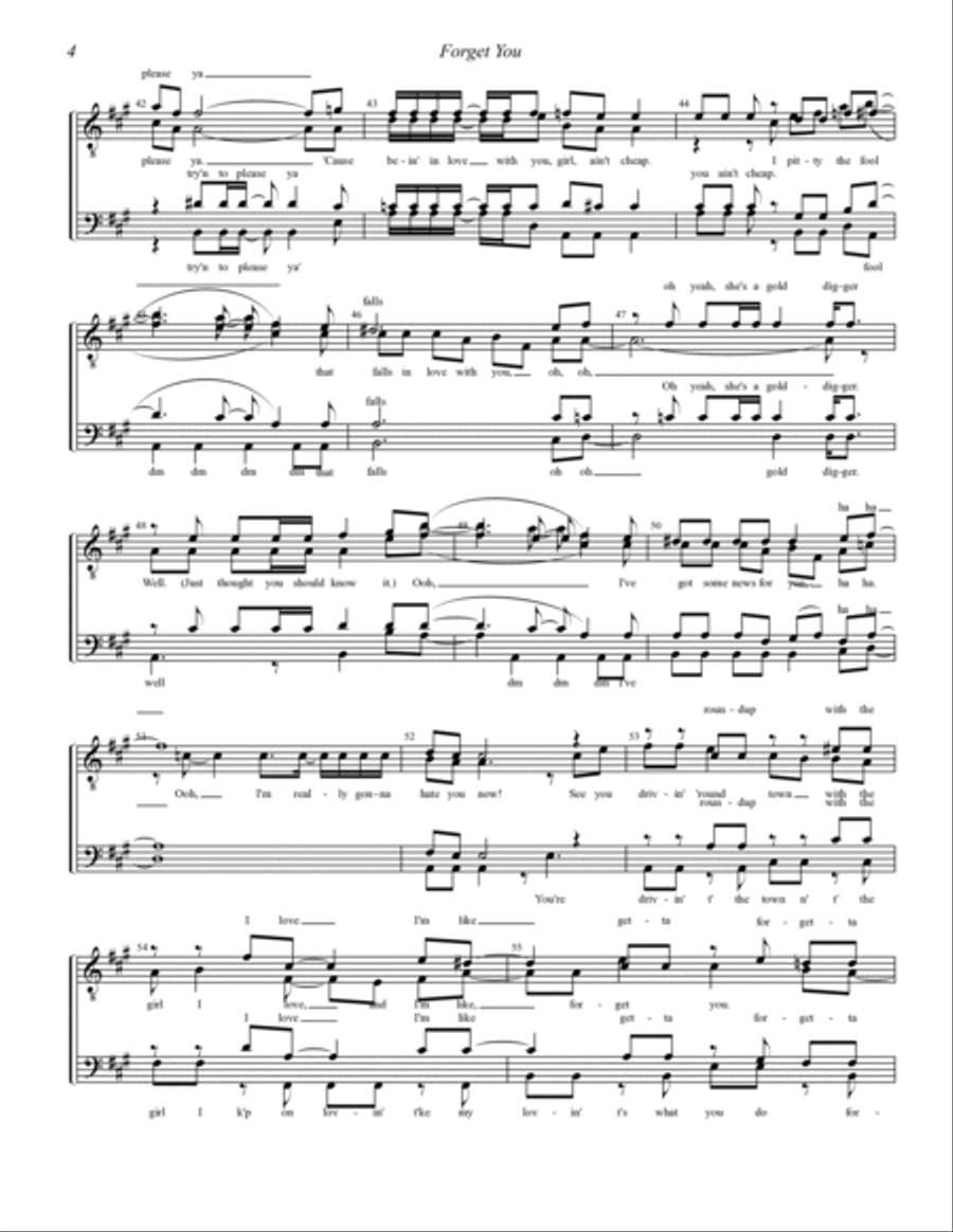 Forget You Forget You TTBB scores gallery preview page 4