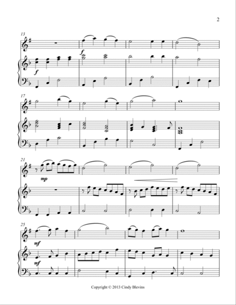 Holy, Holy, Holy! Lord God Almighty, for Harp and Clarinet Clarinet scores gallery preview page 3