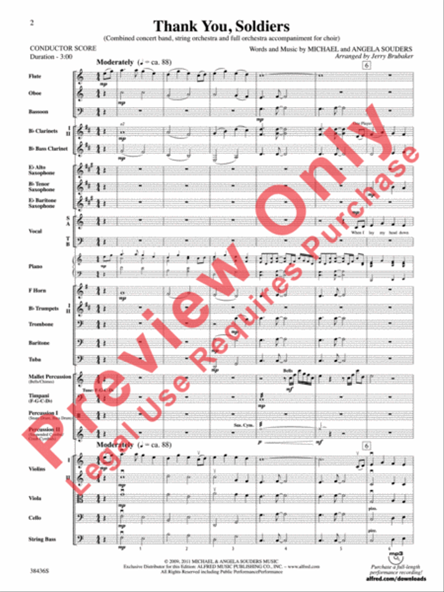 Thank You, Soldiers Full Orchestra scores gallery preview page 3