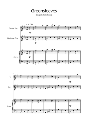 Greensleeves - Alto Sax and Baritone Sax Duet w/ Piano