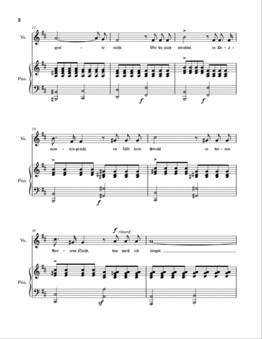 Ich grolle nicht D major (D-dur) Voice scores gallery preview page 2