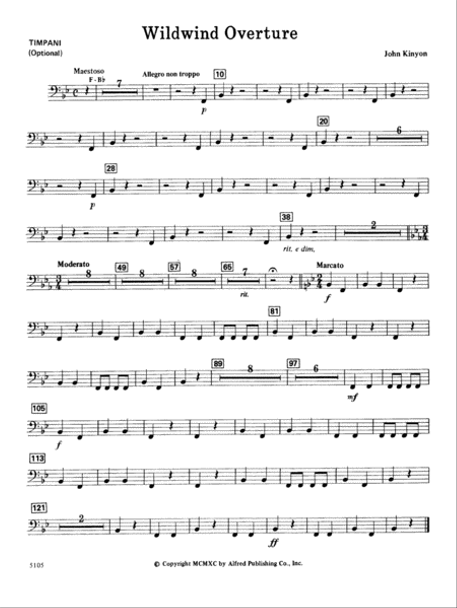 Wildwind Overture: Timpani Concert Band scores gallery preview page 1
