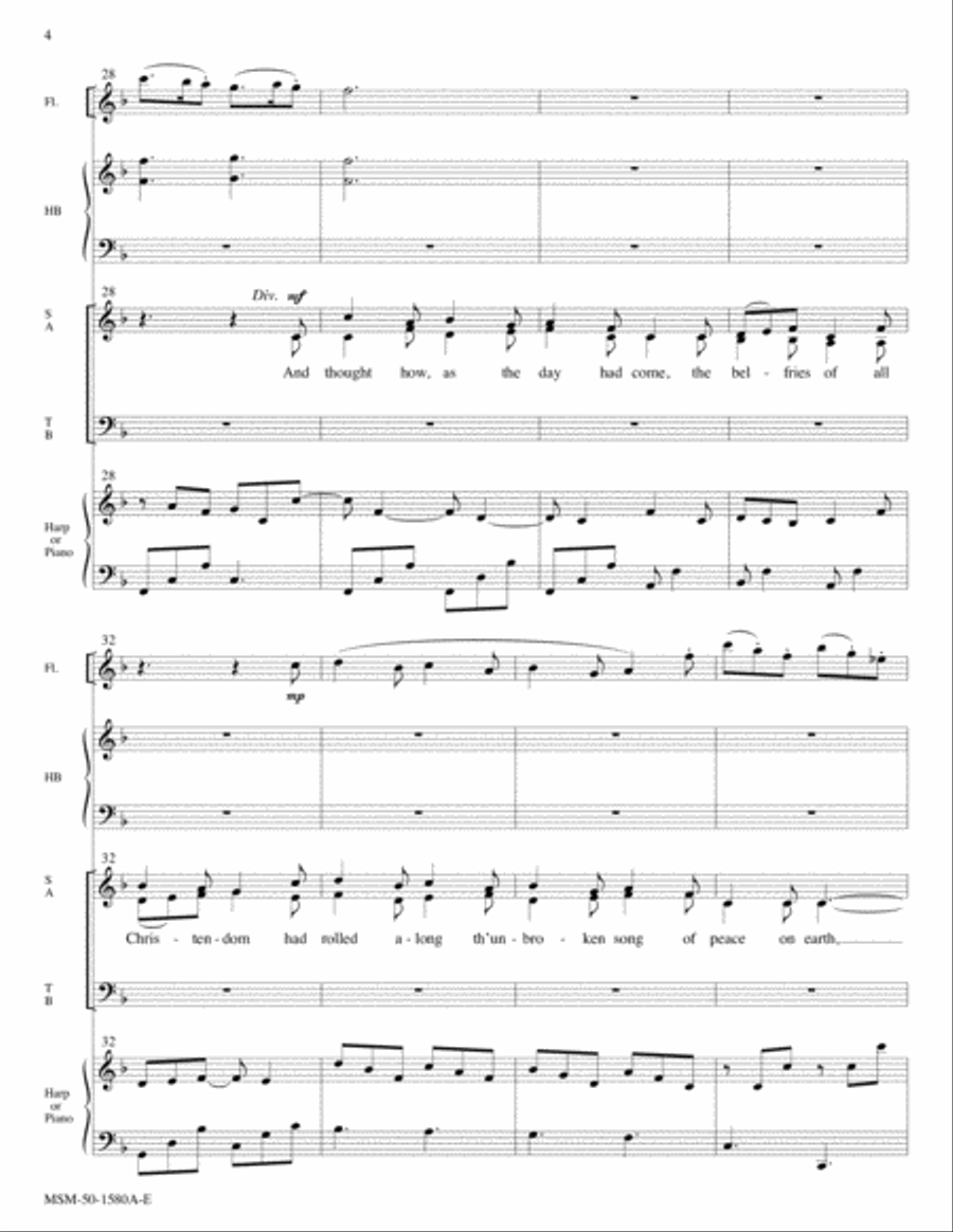 I Heard the Bells on Christmas Day Choir scores gallery preview page 4