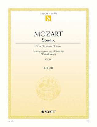 Book cover for Sonata in F Major, KV 332
