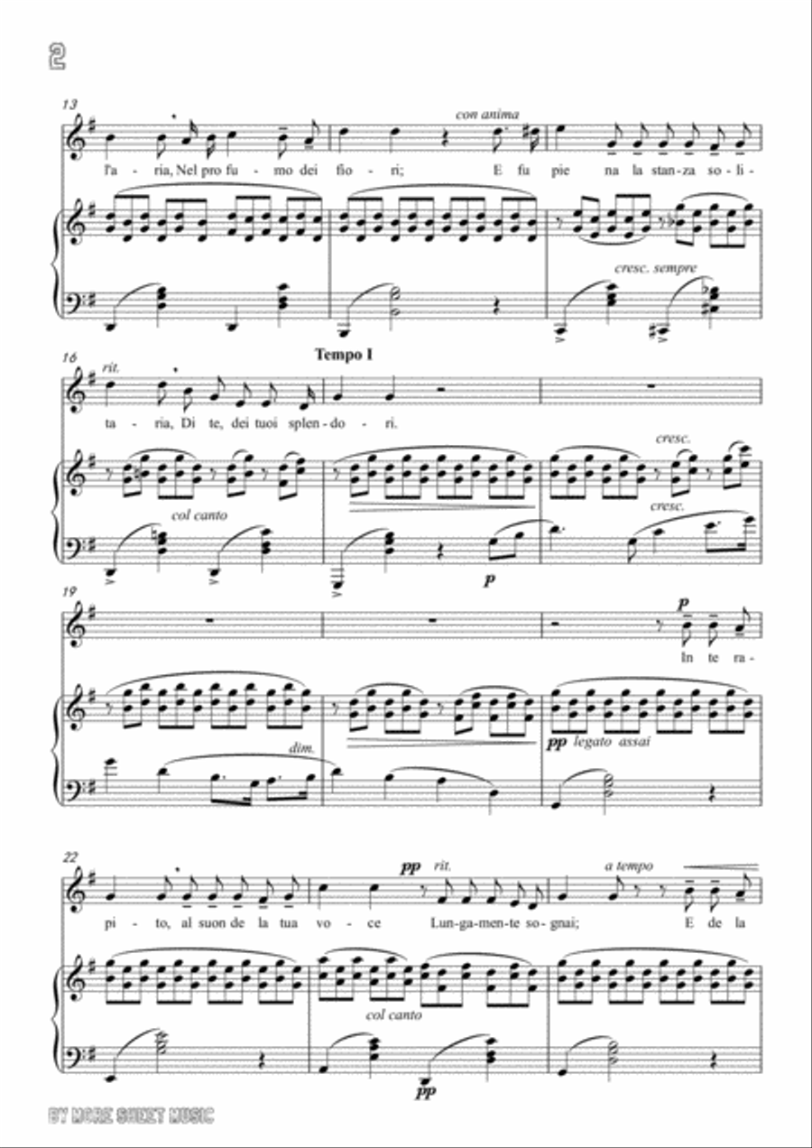 Tosti-Ideale in G Major,for Voice and Piano Voice Solo scores gallery preview page 4