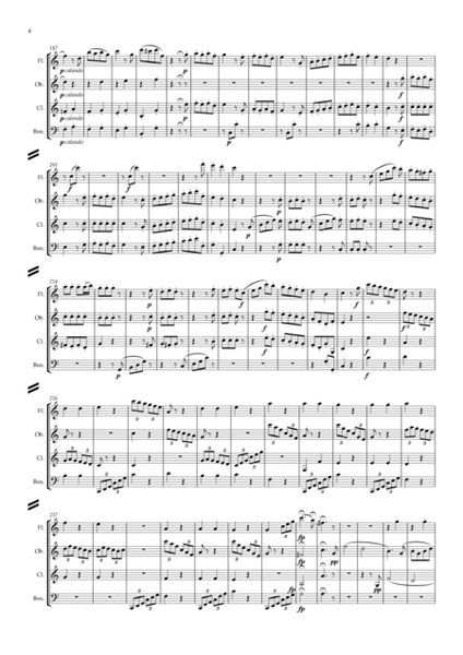 Beethoven: Wind Trio in C Major Op.87 Mvt.IV Finale - woodwind quartet image number null