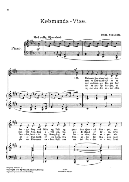 Kobmands-vise [for voice and piano. Tekst] af Valdemar Rordam