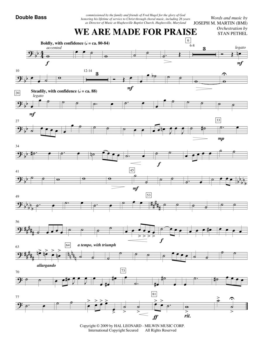 We Are Made For Praise - Double Bass Choir scores gallery preview page 1
