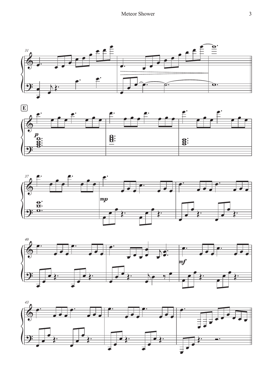 Meteor Shower Meteor Shower Piano Solo scores gallery preview page 3