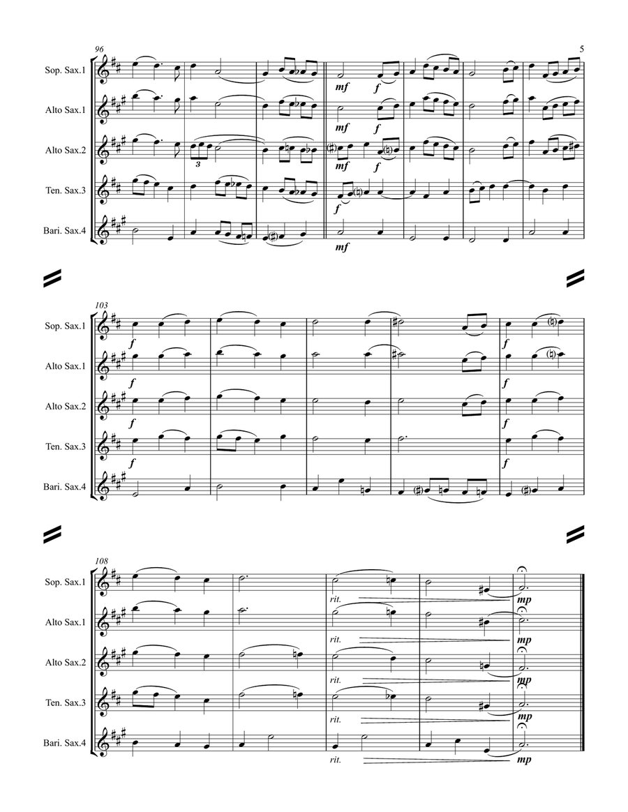 Silver Bells Saxophone Quartet scores gallery preview page 6