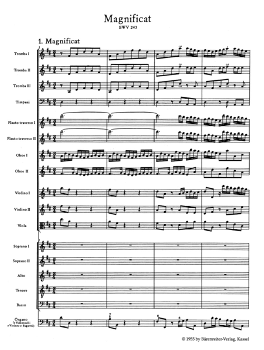 Magnificat D major BWV 243 SSATB scores gallery preview page 2