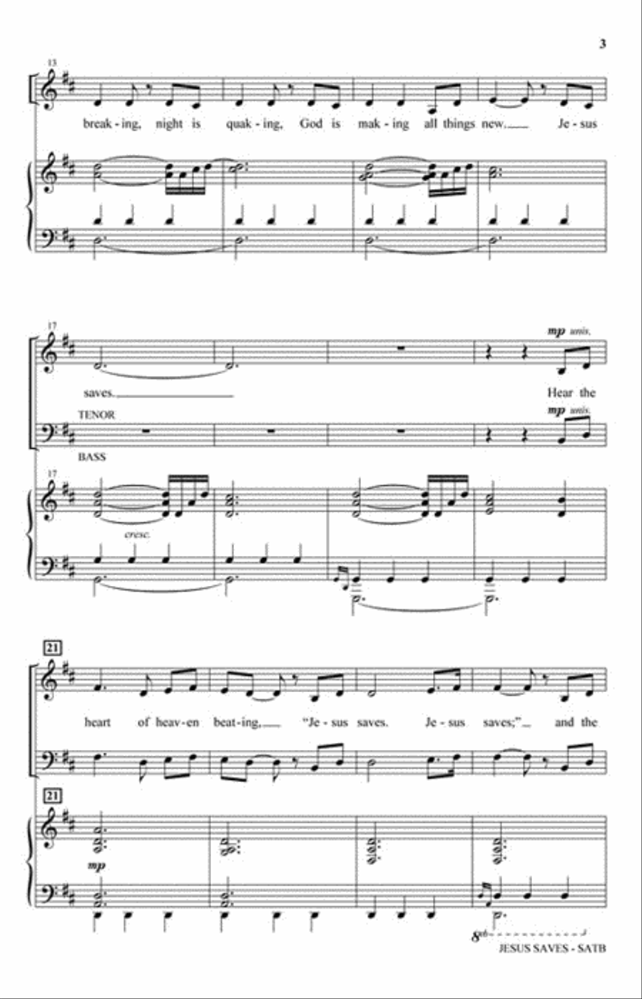 Jesus Saves 4-Part scores gallery preview page 3
