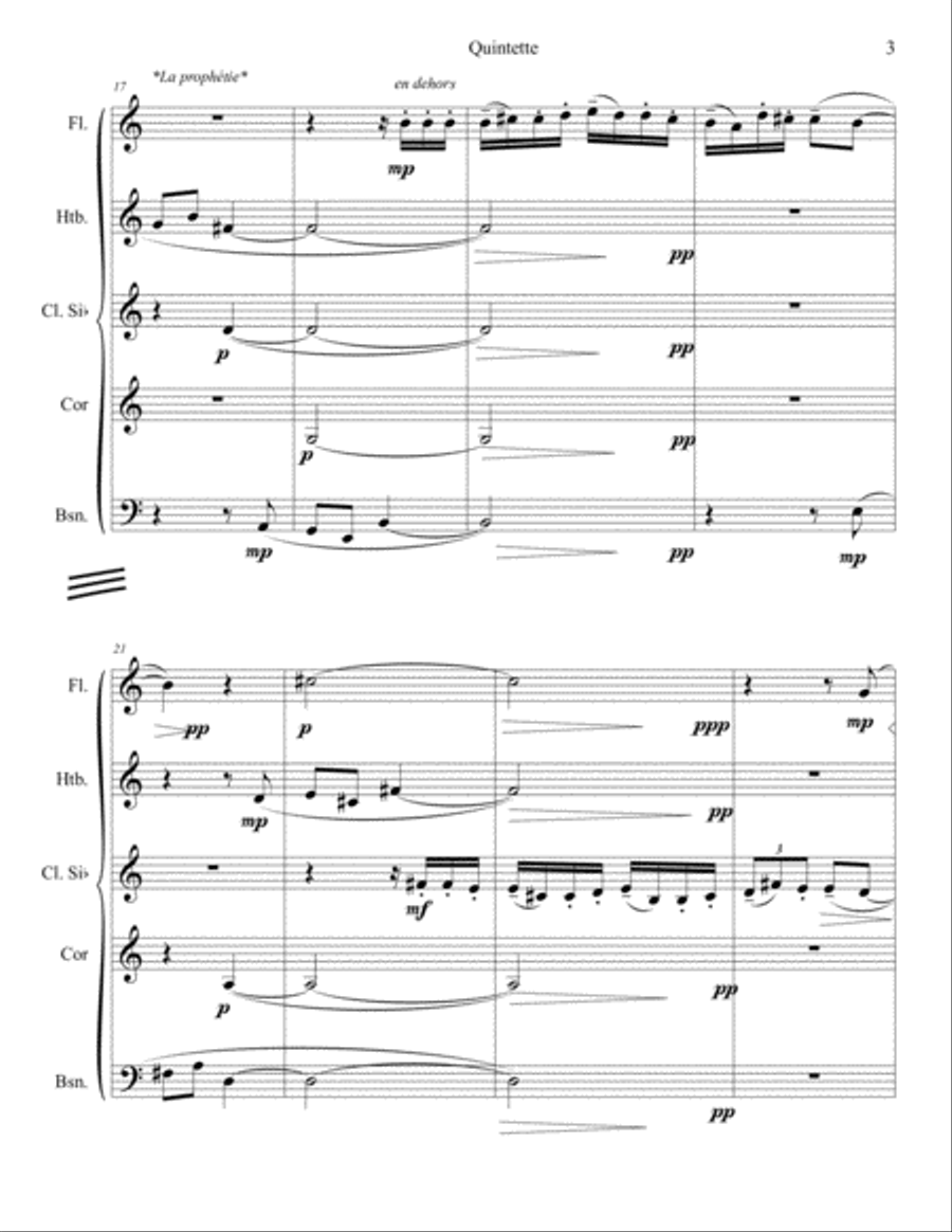 Quintette, «Toccate ou le récit digital» (Wind Quintet) Woodwind Quintet scores gallery preview page 3