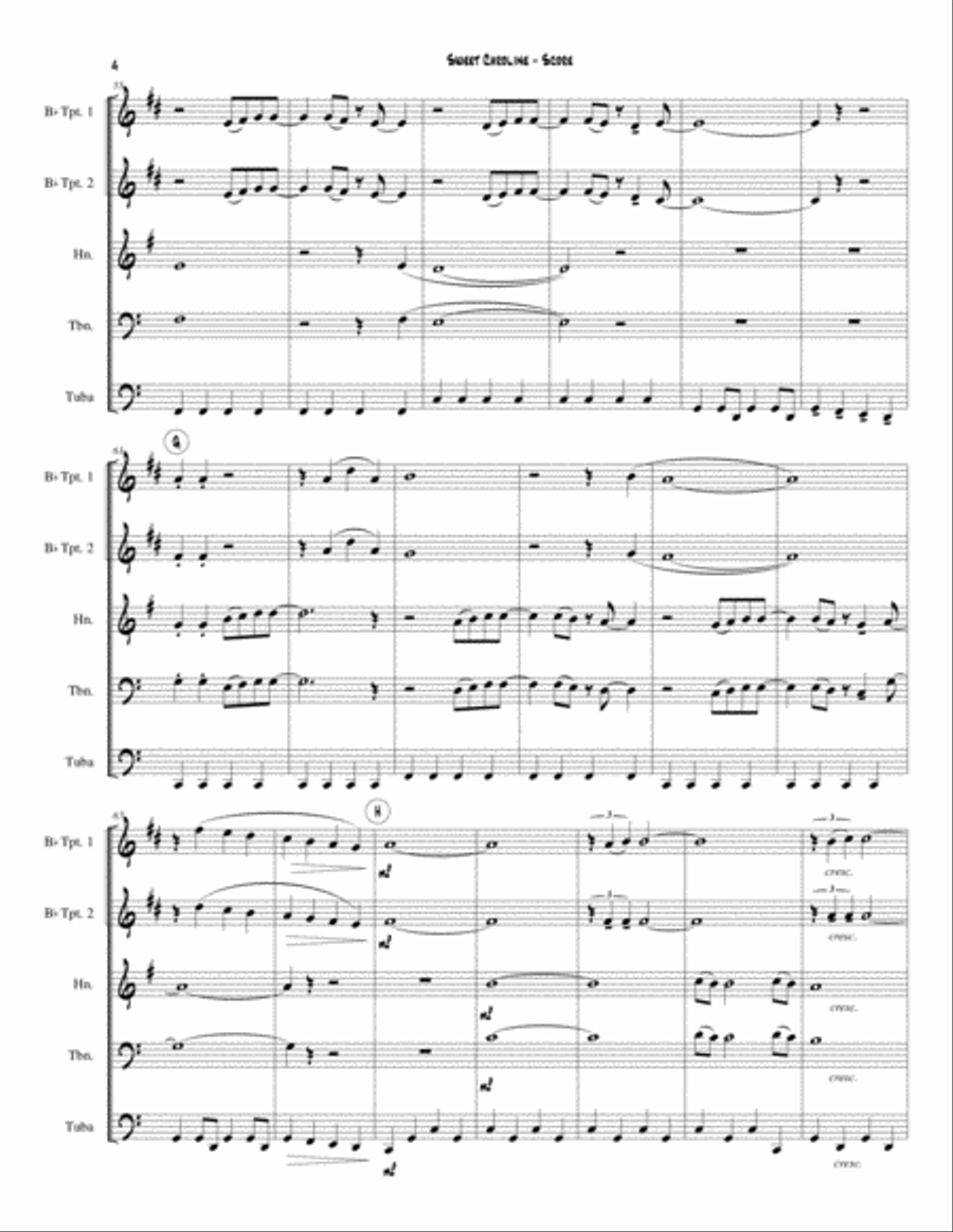 Sweet Caroline Brass Ensemble scores gallery preview page 6