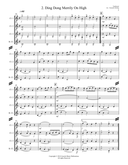 20 Traditional Christmas Carols Volume II (for Clarinet Quartet) image number null