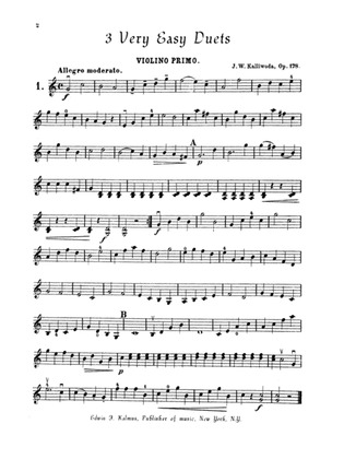 Kalliwoda: Three Very Easy Duets, Op. 178