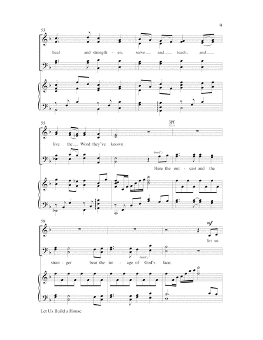 Let Us Build A House (All Are Welcome) Choir scores gallery preview page 9