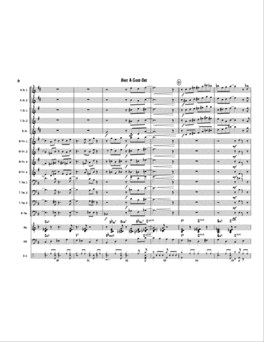 Have A Good One! For Jazz Big Band, from the CD Guided Tour by Michael BB Quartet Jazz Ensemble scores gallery preview page 6
