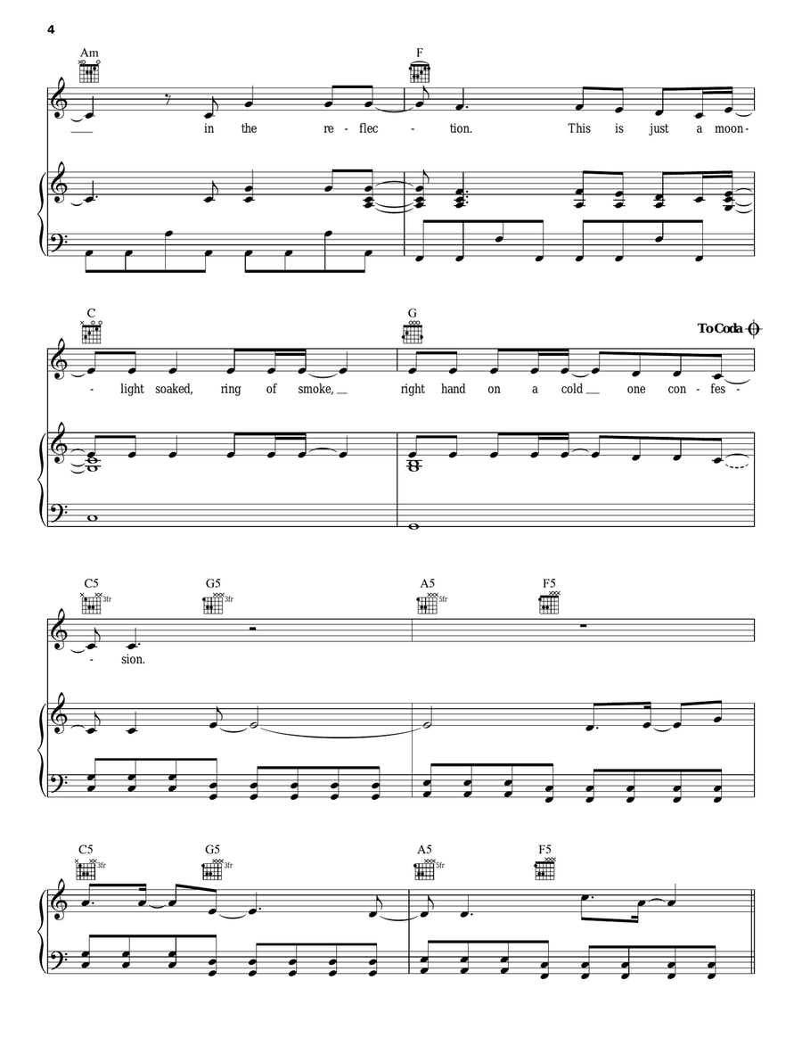 Confession Piano, Vocal, Guitar scores gallery preview page 4