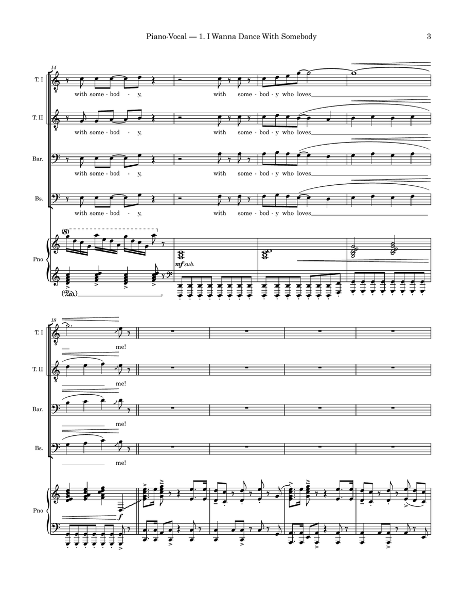 I Wanna Dance With Somebody TTBB scores gallery preview page 3