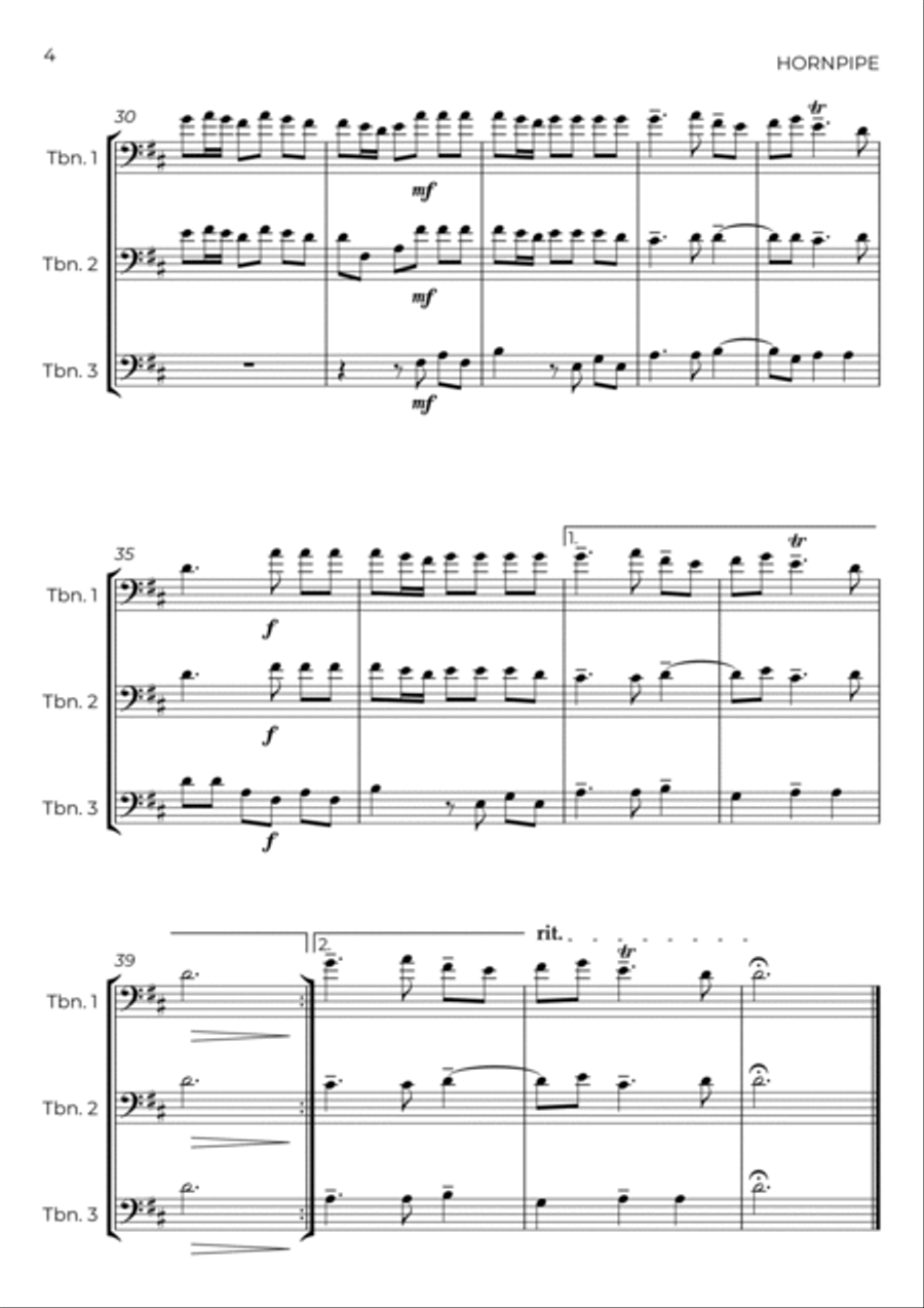 HORNPIPE - HANDEL - TROMBONE TRIO Brass Ensemble scores gallery preview page 4