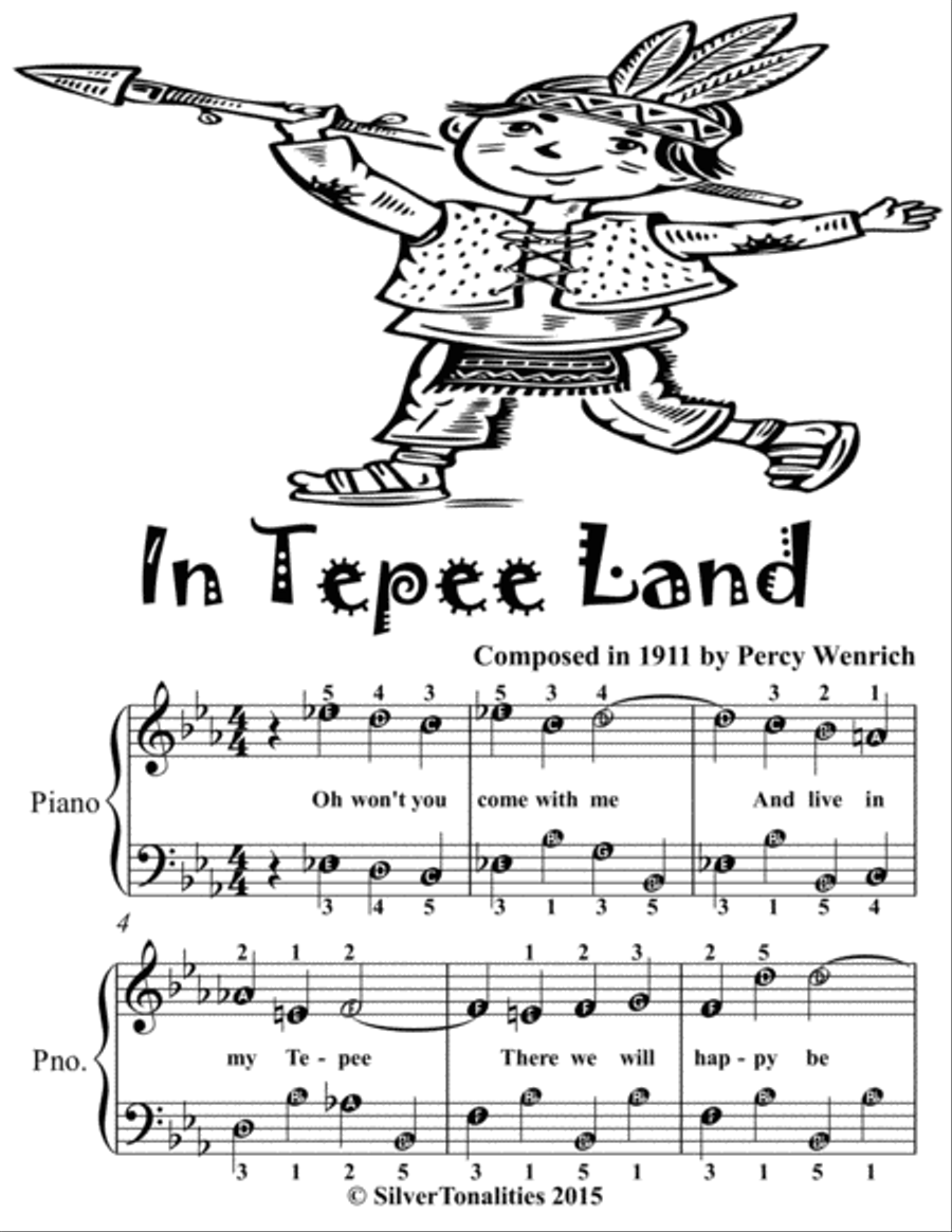 In Tepee Land Easiest Piano Sheet Music for Beginner Pianists Sheet Music 2nd Edition Easy Piano scores gallery preview page 2
