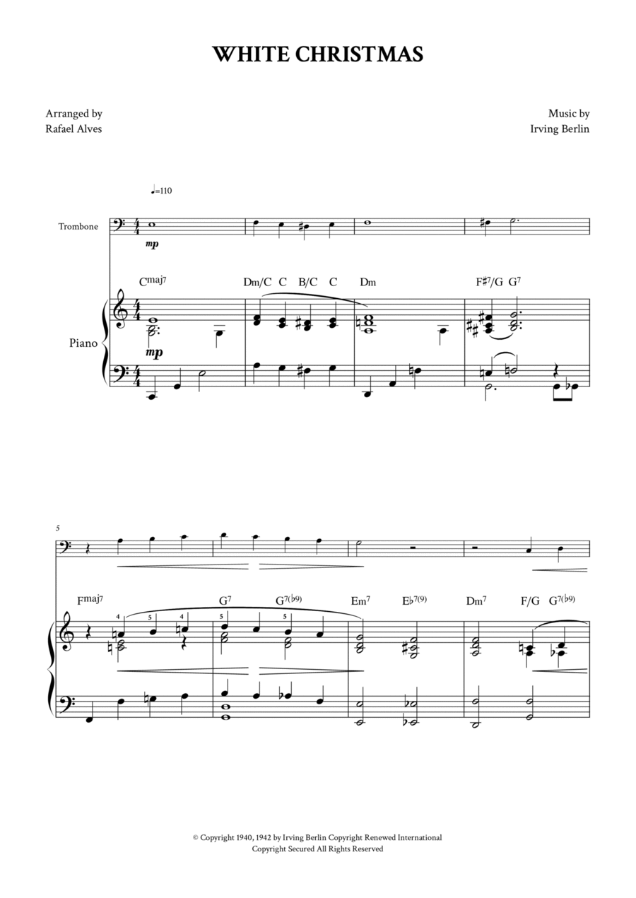 White Christmas Piano scores gallery preview page 1