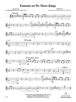 Fantasia on We Three Kings: (wp) 3rd B-flat Trombone T.C.