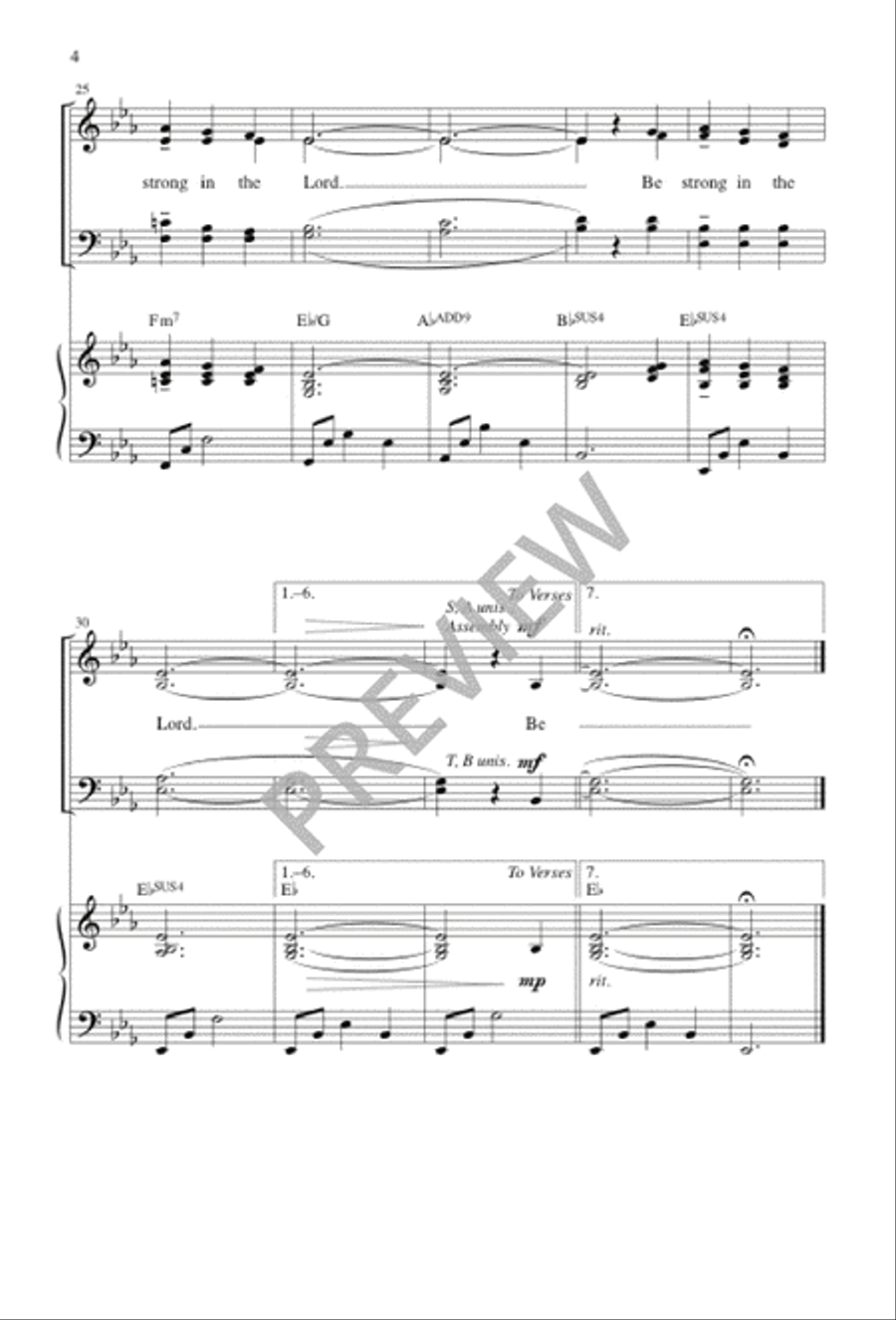 Be Strong In the Lord 4-Part scores gallery preview page 5